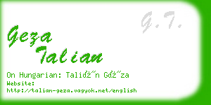 geza talian business card